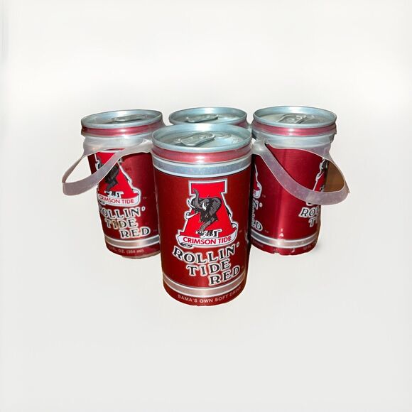 Rollin' Tide Red Bama's Own Soft Drink Cans University of Alabama 4 Empty 12 oz - Picture 1 of 12